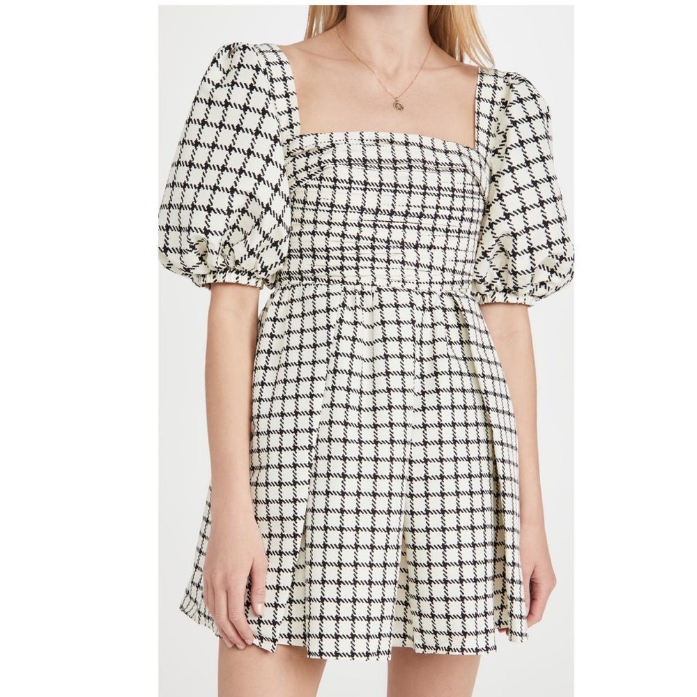 Self Portrait Monochrome Check Mini Dress Sz 8